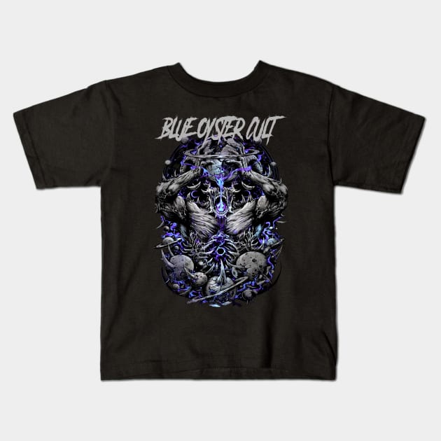 BLUE OYSTER CULT BAND DESIGN Kids T-Shirt by Rons Frogss